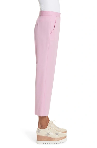 Shop Stella Mccartney Wool Ankle Pants In Tulip Pink