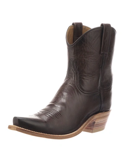 Shop Lucchese Gaby Leather Western Boots In Chocolate