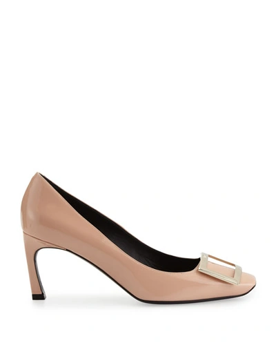 Shop Roger Vivier Trompette Patent Leather Pumps In Nude