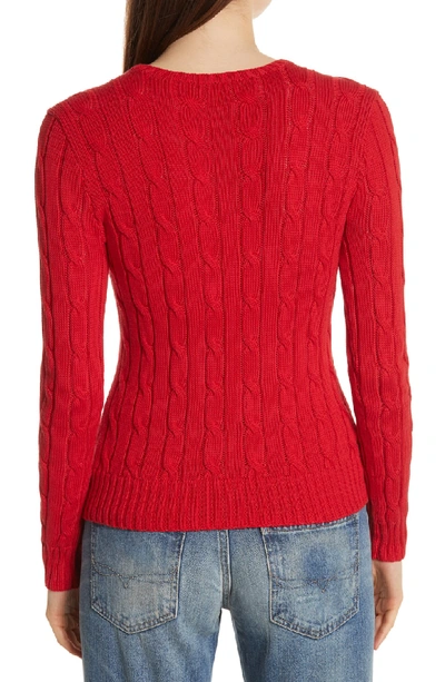 Shop Polo Ralph Lauren Cable Knit Cotton Sweater In Martin Red