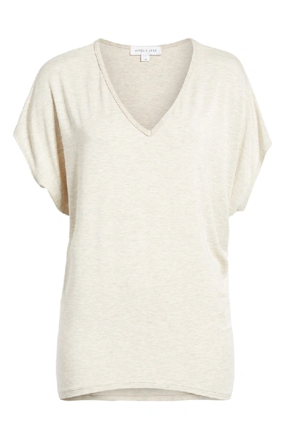 Shop Amour Vert 'mayr' V-neck Tee In Oatmeal