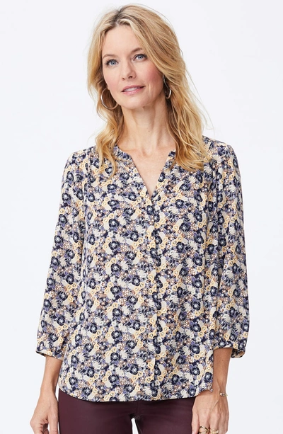 Shop Nydj Pleat Back Blouse In Woodland Roses