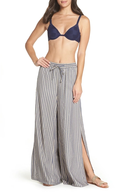 Shop Onia Chloe Wide Leg Cover-up Pants In Blue Multi