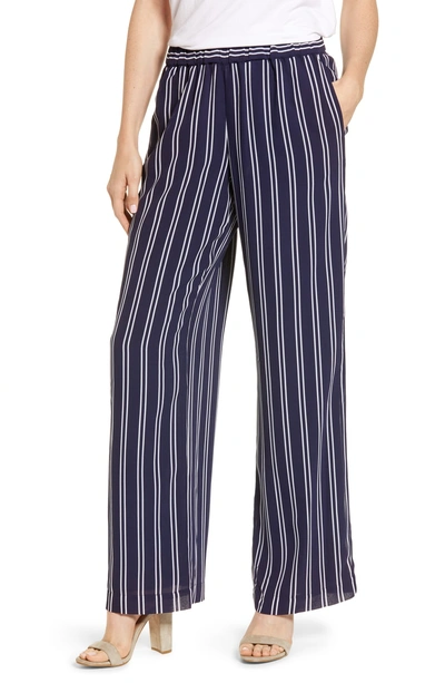 Shop Michael Michael Kors Mega Railroad Stripe Pants In True Navy/ White