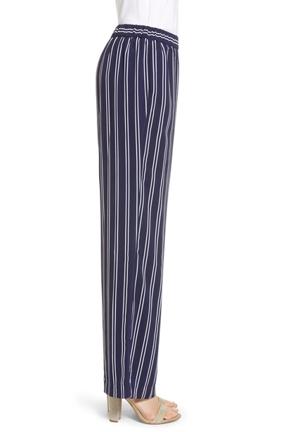 Shop Michael Michael Kors Mega Railroad Stripe Pants In True Navy/ White