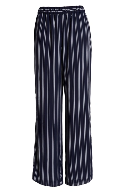 Shop Michael Michael Kors Mega Railroad Stripe Pants In True Navy/ White