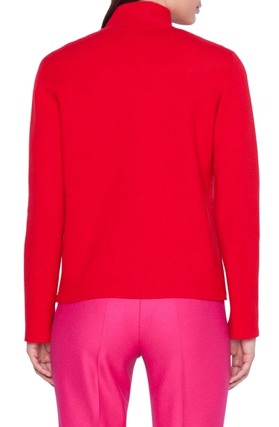 Shop Akris Reversible Double Face Cashmere Knit Jacket In Carmine Pink