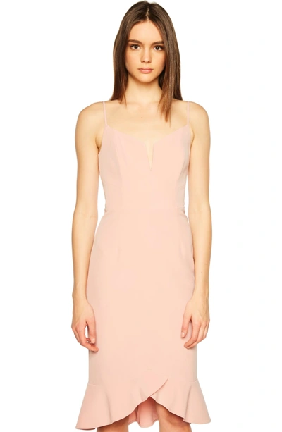 Shop Bardot Kristen Flounce Dress In Latte Pink