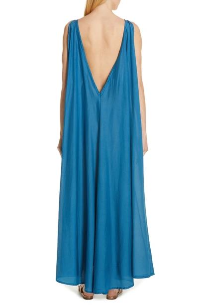 Shop Kalita Clemence Cotton & Silk Maxi Dress In Poseidon