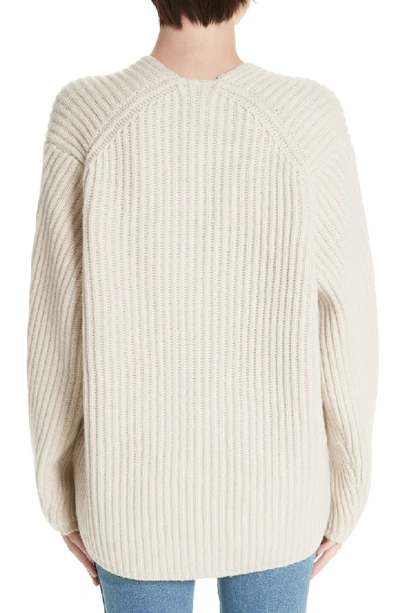 Shop Acne Studios Deborah Oversized Wool Sweater In Cold Beige