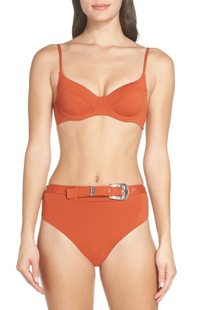 Shop Onia Lydia Underwire Bikini Top In Rooibos