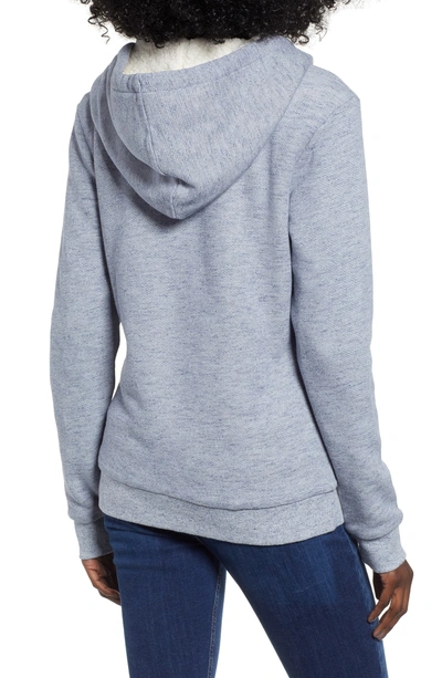 Shop Roxy Fleece Lined Hooded Sweatshirt In Dress Blues