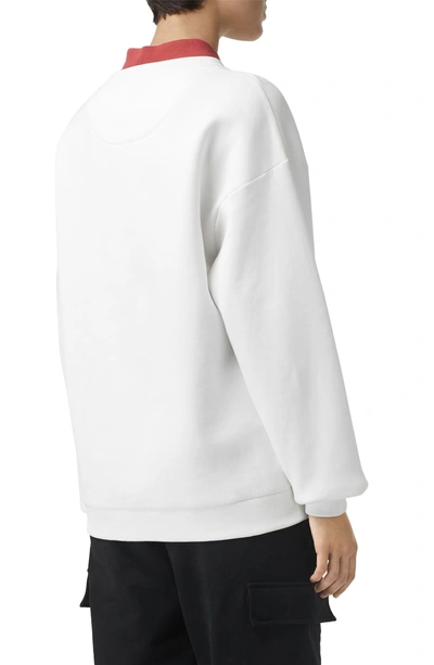 Shop Burberry Otaki Archive Logo Print Sweatshirt In White