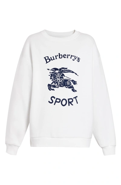 Shop Burberry Otaki Archive Logo Print Sweatshirt In White