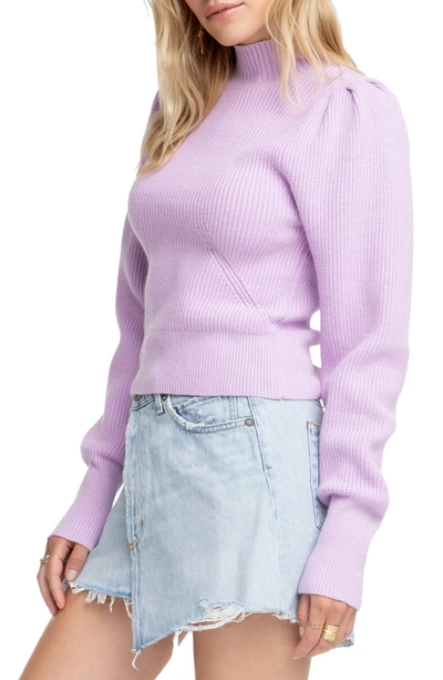 Shop Astr Puff Sleeve Sweater In Lilac