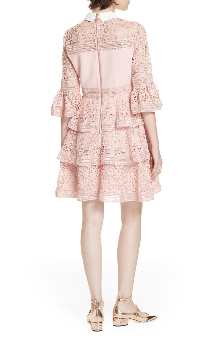 ted baker star lace ruffle dress