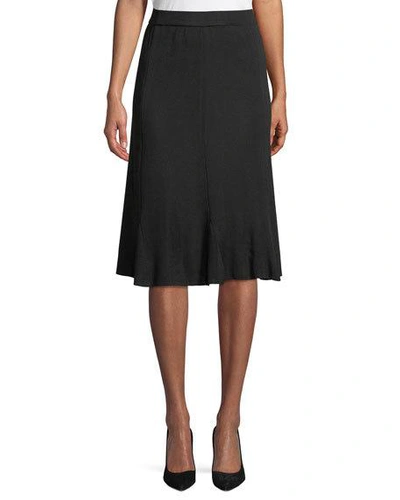 Misook Plus Size Straight Pull-on Skirt In Black