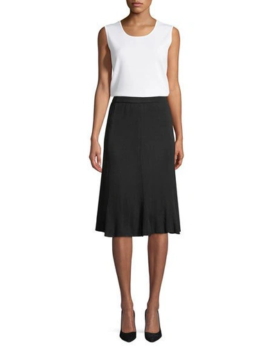 Shop Misook Gored A-line Skirt In Black