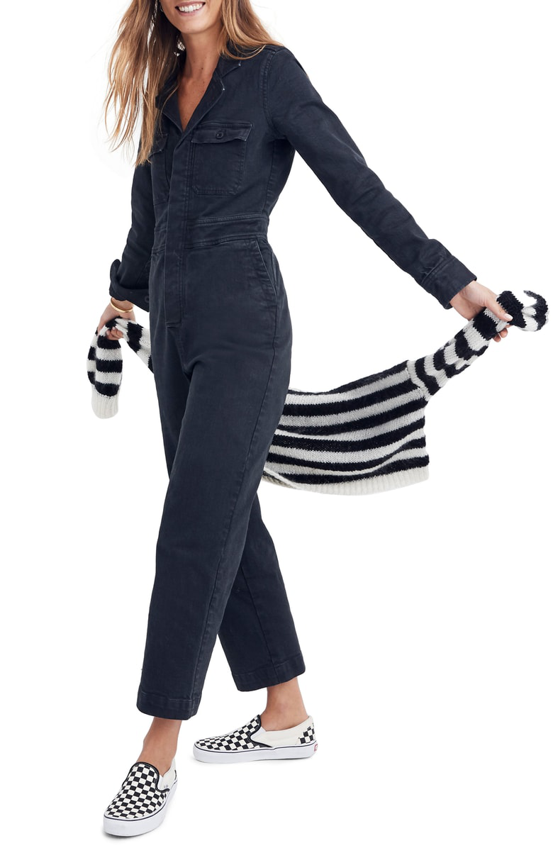 black coverall jumpsuit