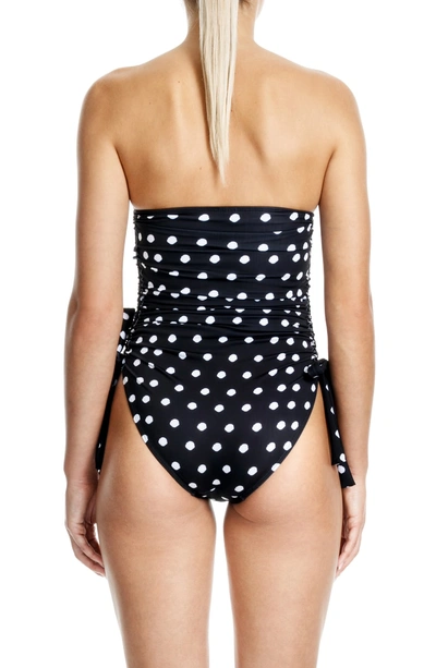 Shop Beth Richards Venice Strapless One-piece Swimsuit In Black Dot