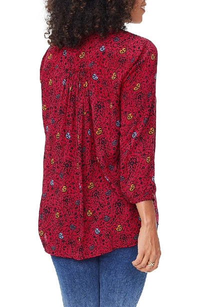 Shop Nydj Pleat Back Blouse In Incline Paisley Gooseberry