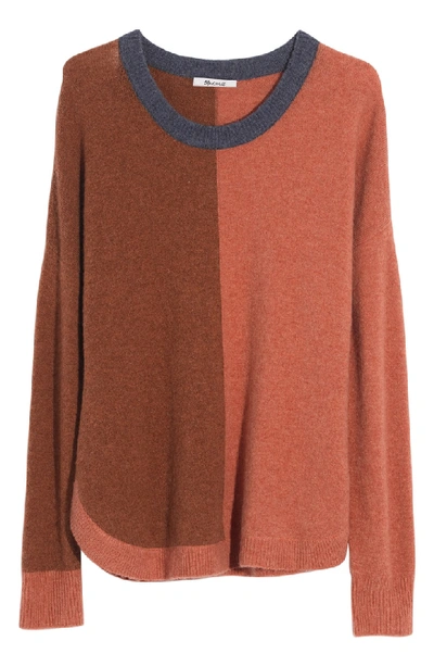 Shop Madewell Westlake Colorblock Pullover In Heather Harvest