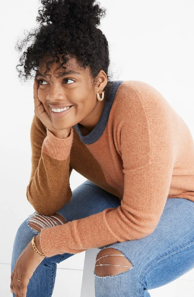 Shop Madewell Westlake Colorblock Pullover In Heather Harvest