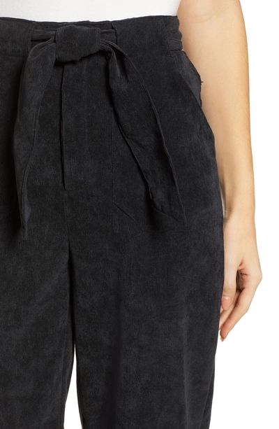 Shop The Fifth Label Philosophy Belted Corduroy Crop Pants In Washed Black