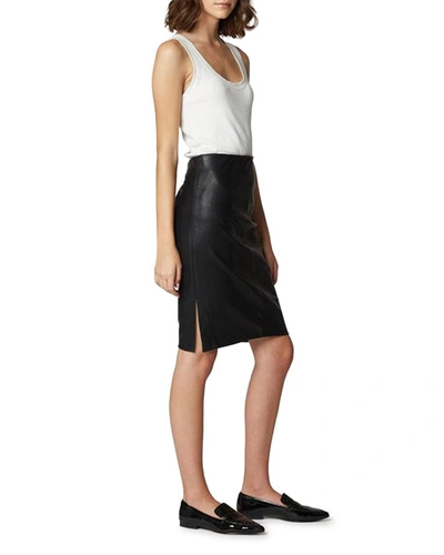Shop Blanknyc Vegan Leather Side-split Pencil Skirt In Schooled