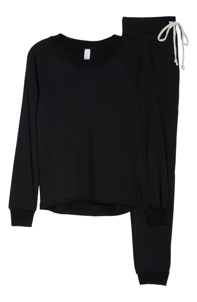 Shop Alternative Lazy Day Sweatshirt & Sweatpants In True Black