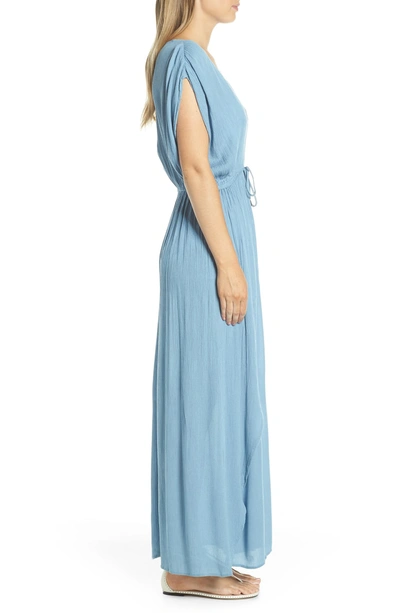 Shop Elan Wrap Maxi Cover-up Dress In Washed Blue
