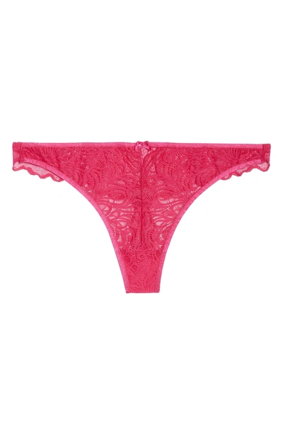 Shop B.tempt'd By Wacoal Lace Thong In Peacock Pink
