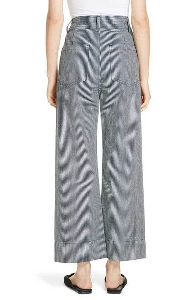 Shop Apiece Apart Merida Stripe Denim Wide Leg Pants In Railroad Stripe