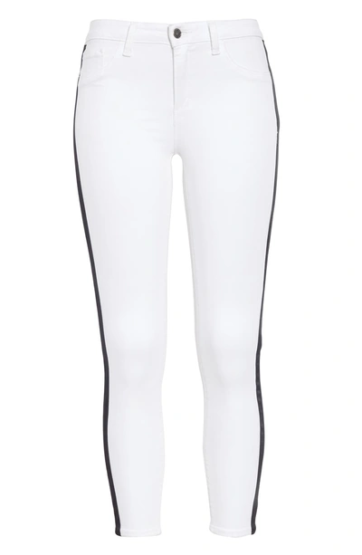 Shop L Agence Margot Side Stripe Crop Skinny Jeans In Blanc