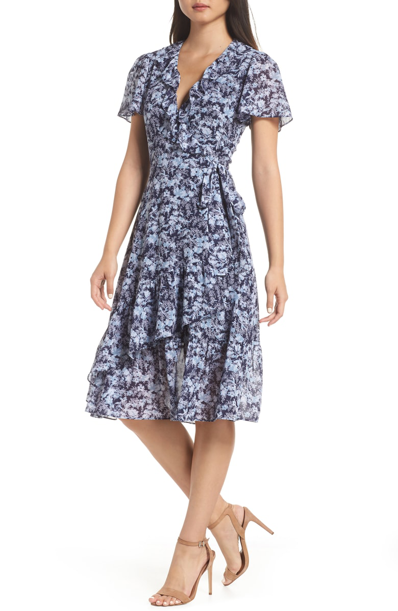 michael kors floral wrap dress