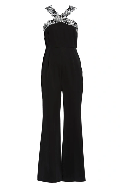 Shop Foxiedox Sarah Halter Neck Jumpsuit In Black Multi