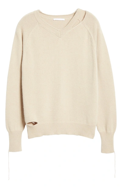 Shop Helmut Lang Slash Neck Sweater In Beige