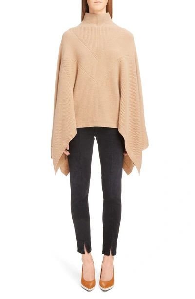 Shop Givenchy Cashmere Cape Sweater In 280-camel Beige Camel