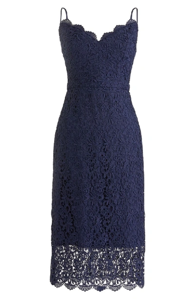 Shop Jcrew Guipure Lace Spaghetti Strap Dress In Navy