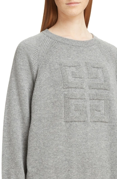 Shop Givenchy Embossed Logo Cashmere Sweater In 020-gray