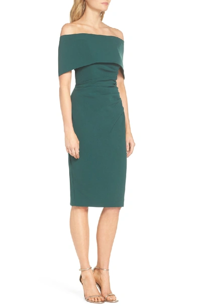 Shop Vince Camuto Popover Cocktail Dress In Emerald