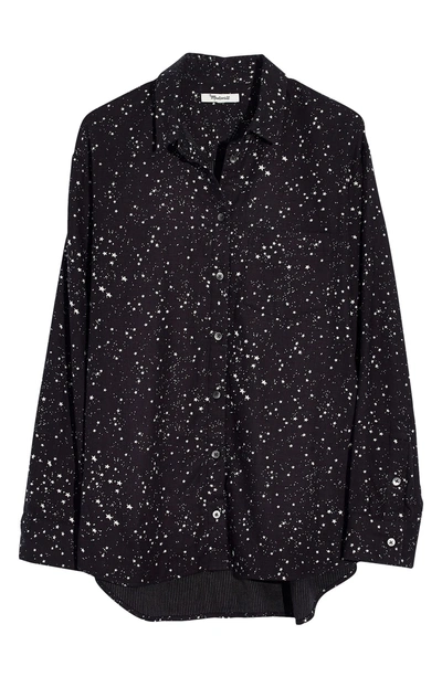 Shop Madewell Oversize Ex-boyfriend Shirt In Galaxy Star True Black