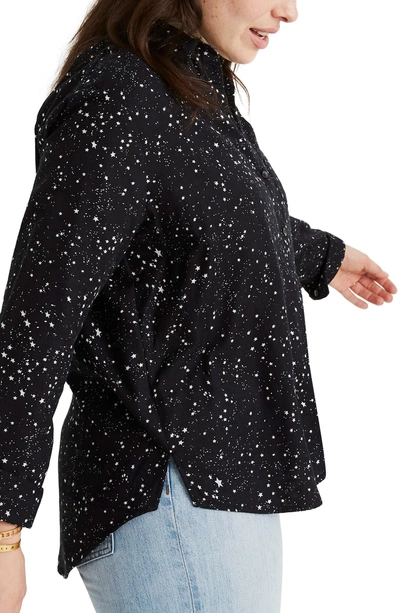 Shop Madewell Oversize Ex-boyfriend Shirt In Galaxy Star True Black