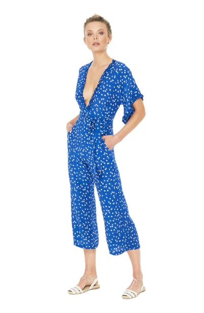 Shop Faithfull The Brand La Villa Plunging Jumpsuit In Betina Floral Print