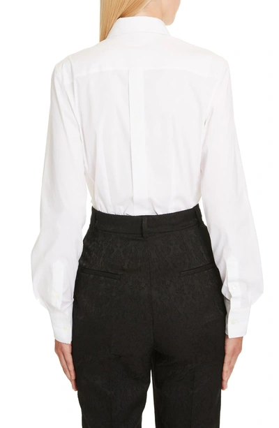 Shop Dolce & Gabbana Crown Detail Stretch Poplin Shirt In W0800 White