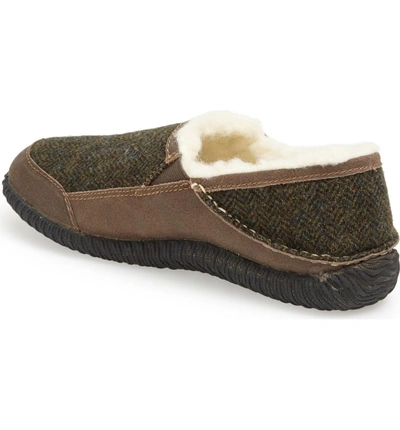 Shop Acorn 'rambler' Moc Toe Slipper In Olive Tweed