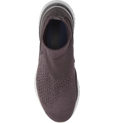 Shop Nike Rise React Flyknit Sock Sneaker In Thunder Grey/ Off White