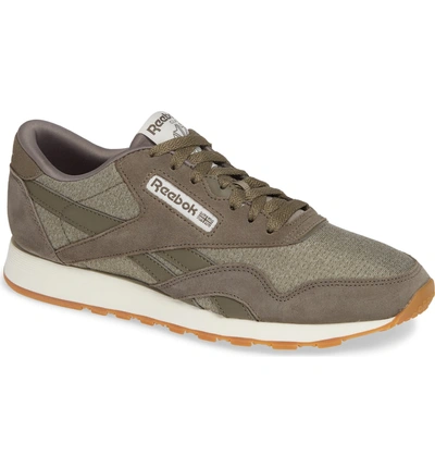 Shop Reebok Classic Leather Nylon Sg Sneaker In Terrain Grey/ Chalk