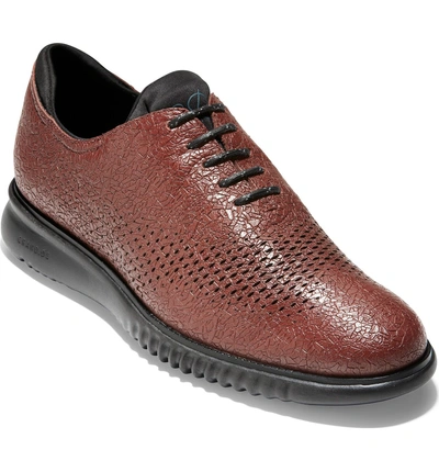 Shop Cole Haan 2.zerogrand Wingtip In Hickory/ Black Leather