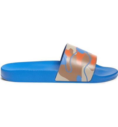 Shop Valentino Camouflage Slide Sandal In Orange/ Multi